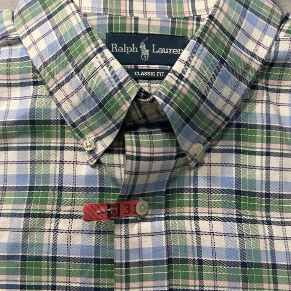 Ralph Lauren Button Classic Fit Pink Logo Down Long Sleeve Shirt XXL Spring - Picture 4 of 14